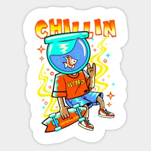 SKATE AND CHILL Sticker